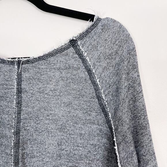 Vimmia Colorblock French Terry Sweatshirt Side Zip Heather Gray Black Womens S - Picture 7 of 8